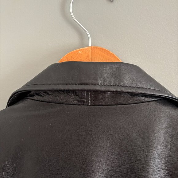 Best Ink Black Vintage Leather Jacket - Picture 7 of 16